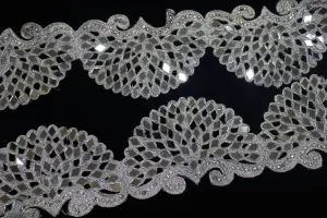 Silver Scalloped Fancy Embroidered Border