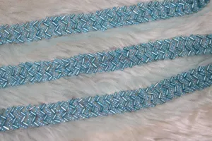 Sky Blue Embellished Handwork Trim