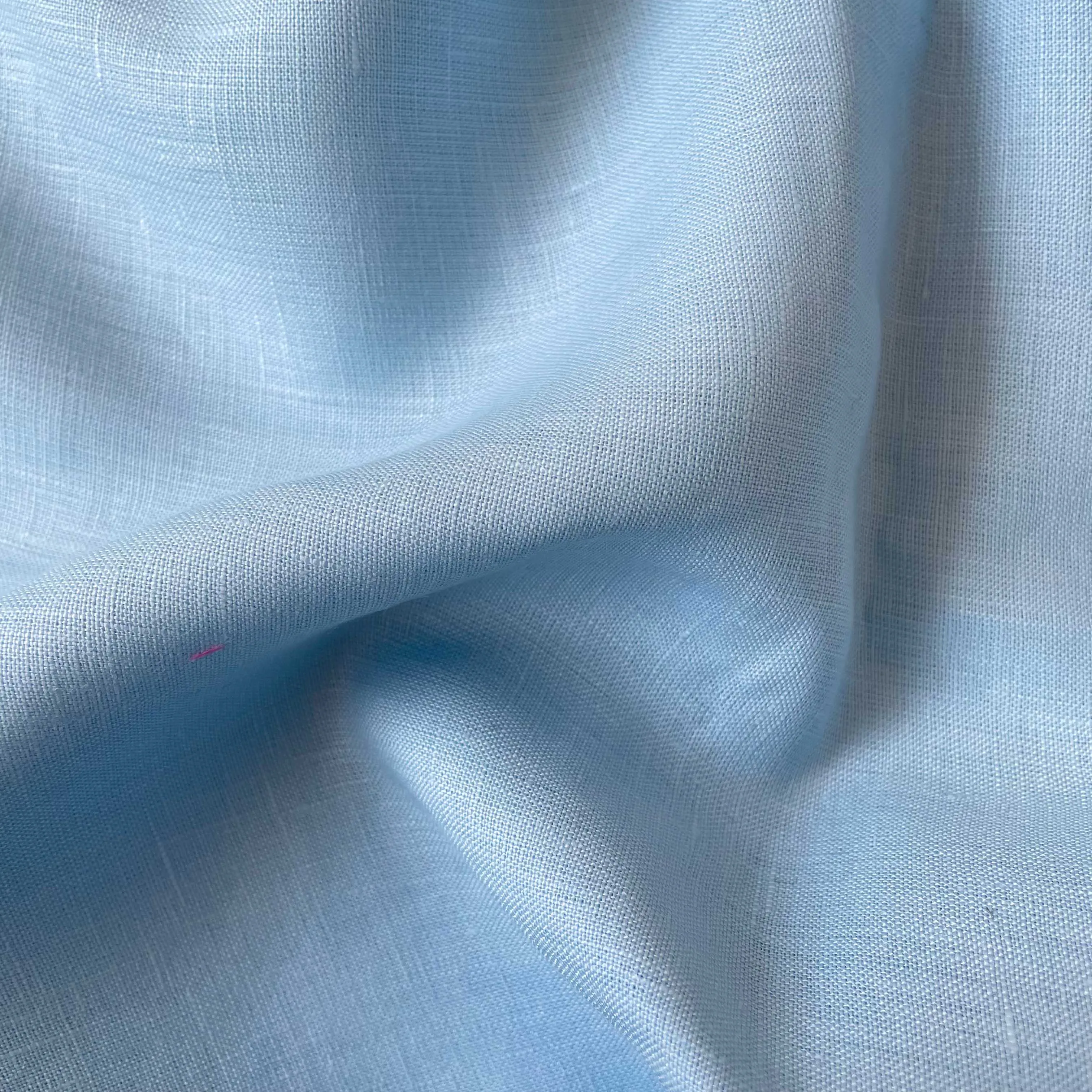 Sky Blue Plain Premium 60 Lea Pure Linen Fabric (Width 58 Inches)