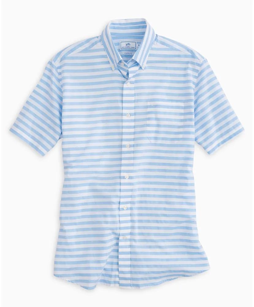 Southern Tide - Toe Side Stripe Short Sleeve Sport Shirt