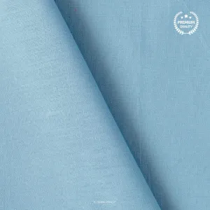 Steel Blue Color Pure Cotton Linen Fabric (Width 42 Inches)