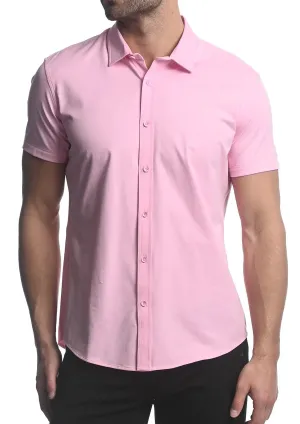 Stretch Jersey Knit Short Sleeved Shirt (Cotton Candy)