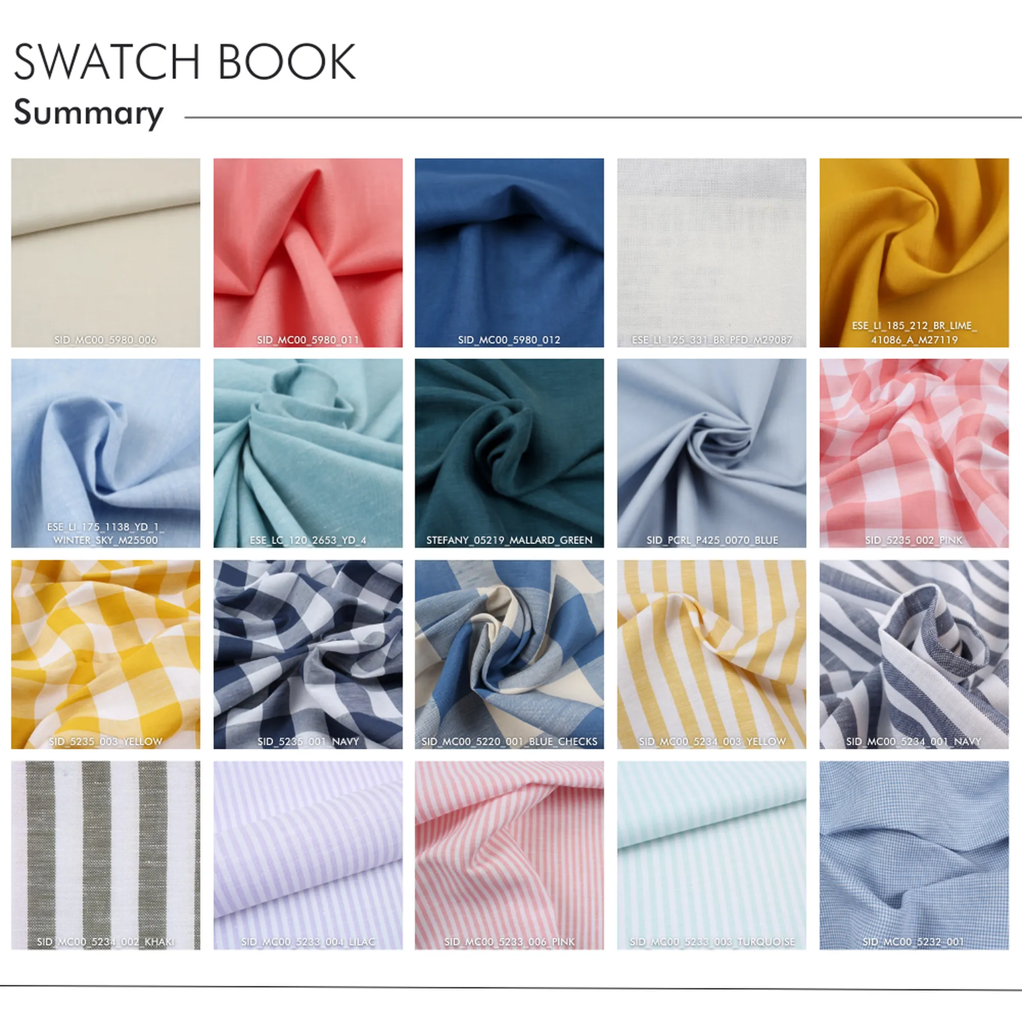Swatch-Book SABINA - Linen for Shirts and Trousers