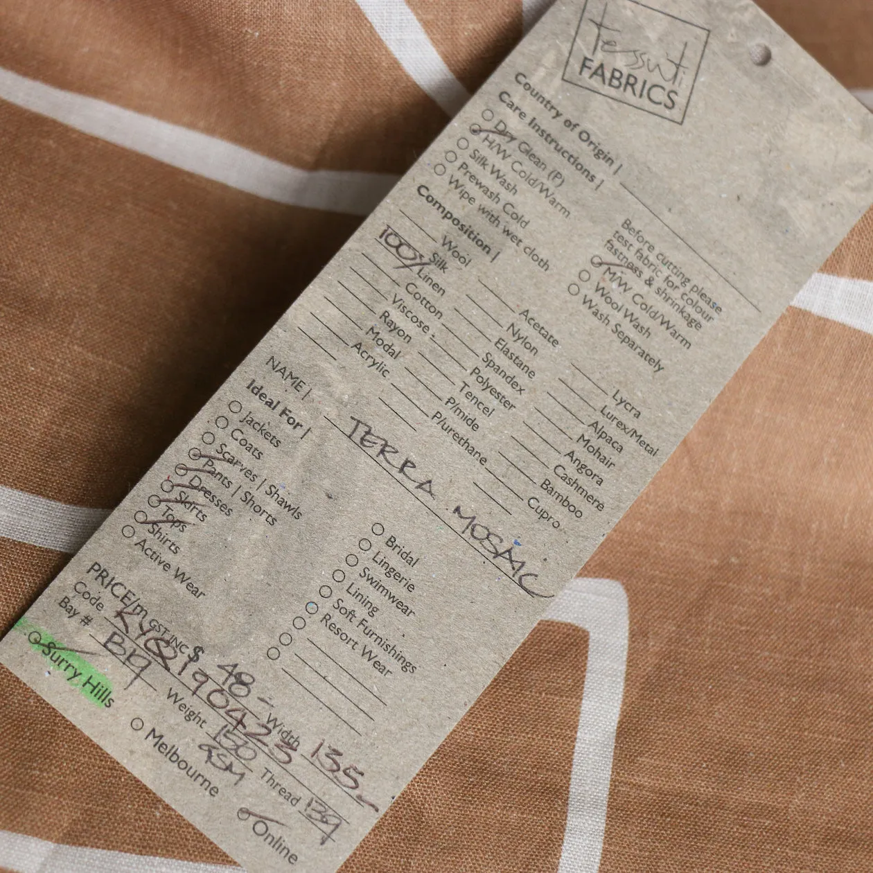 Terra Mosaic Printed Linen