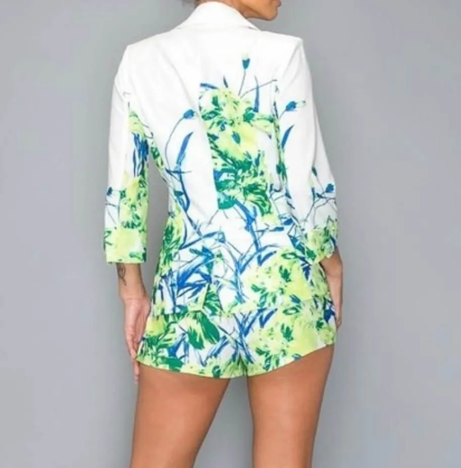 The Vanya Set: Floral Blazer Short Set