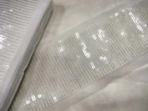 White Transparent Fancy Sequence Trim