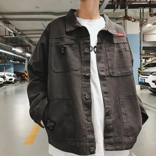 Wholesale 2021 Camouflage denim jacket Cotton loose khaki teenagers men's Korean students bf wild casual