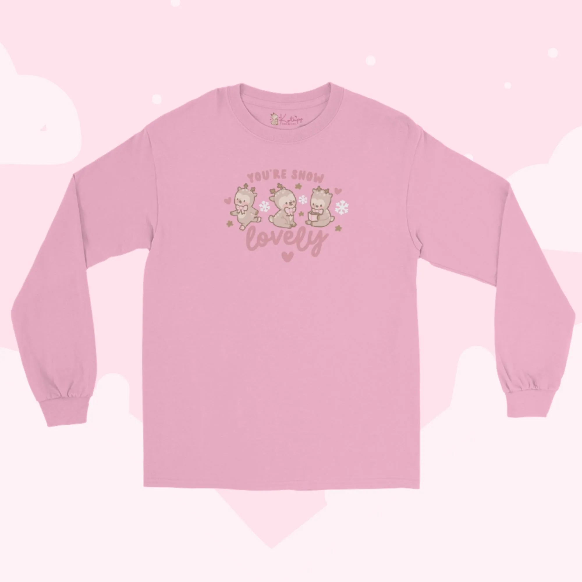 You’re Snow Lovely Cinnamon Reindeer Long Sleeve Shirt | Cute Kawaii Winter Christmas Apparel