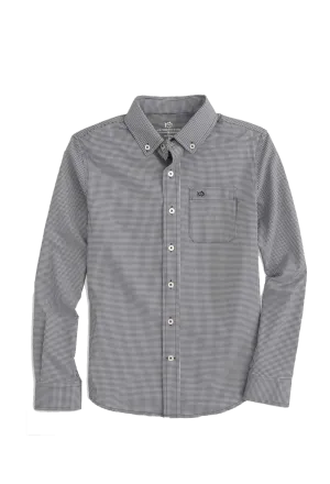 Youth Mini Gingham IC Sport Shirt Navy