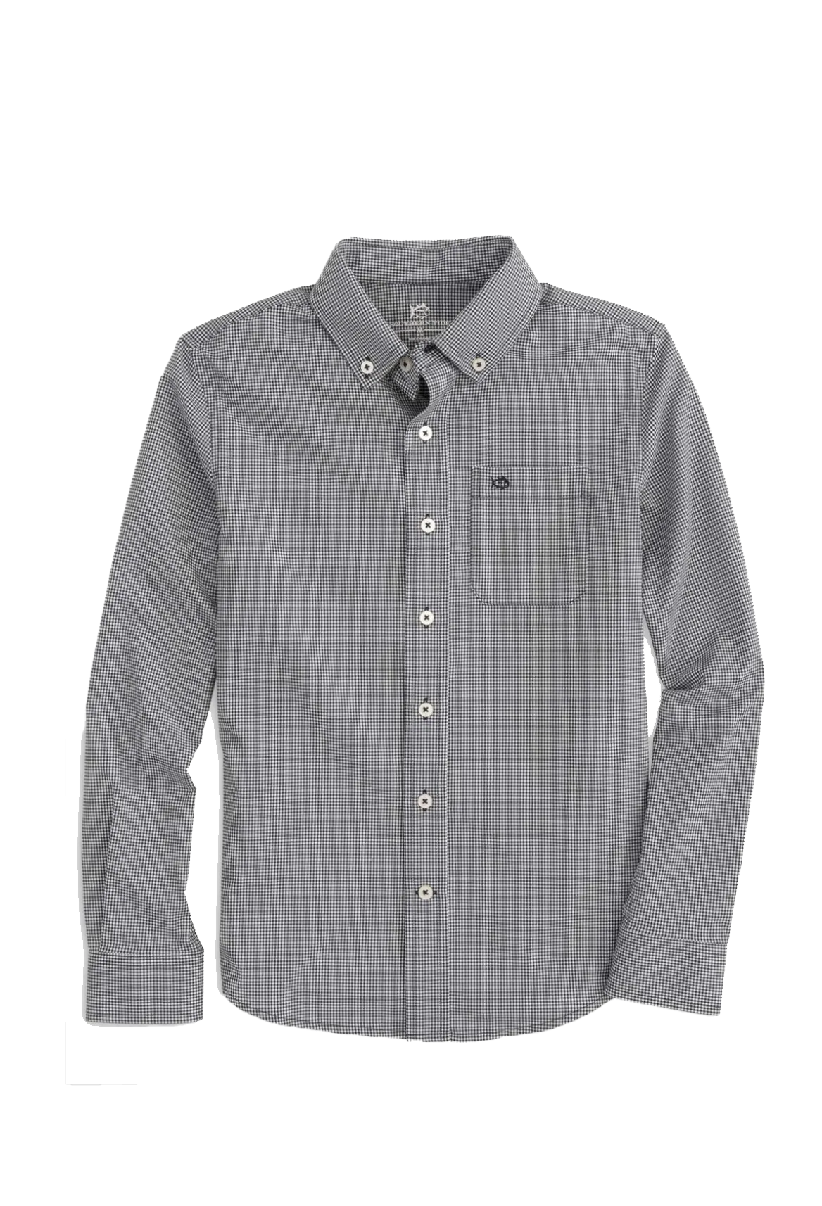 Youth Mini Gingham IC Sport Shirt Navy